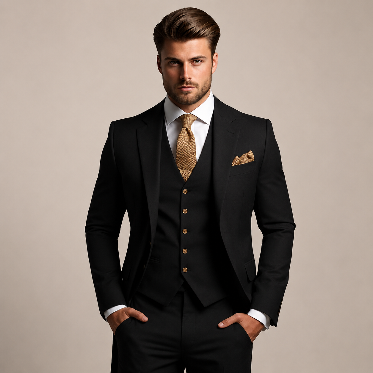 Hugo – Eleganter Herren Dreiteiler Anzug mit klassischem Revers