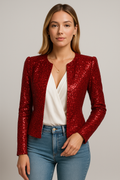 Sofía – Elegante Damenjacke mit subtiler Glanz - 1 - Annoboutique