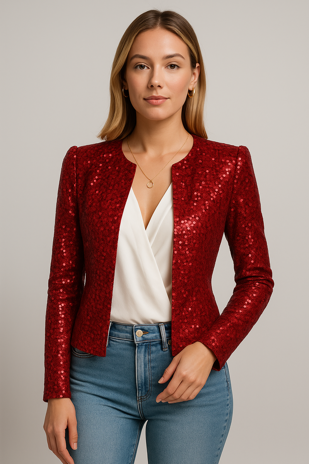 Sofía – Elegante Damenjacke mit subtiler Glanz - 1 - Annoboutique
