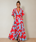 Maxikleid mit V-Ausschnitt und praktischen Taschen