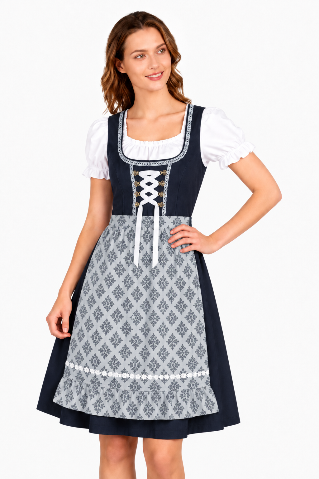 Elegantes Damen Dirndl mit floralen Mustern und Herzausschnitt | A&B