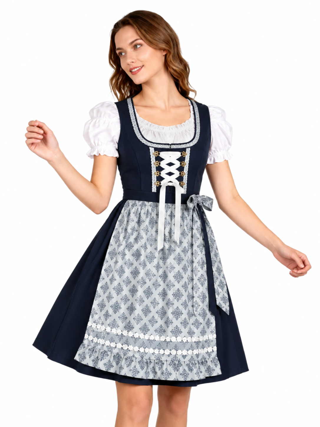 Elegantes Damen Dirndl mit floralen Mustern und Herzausschnitt | A&B