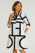Marlene - Damen Hemdkleid mit grafischem Muste