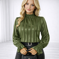 Luciana – Damen Elegante Bluse Mit Strukturdesign