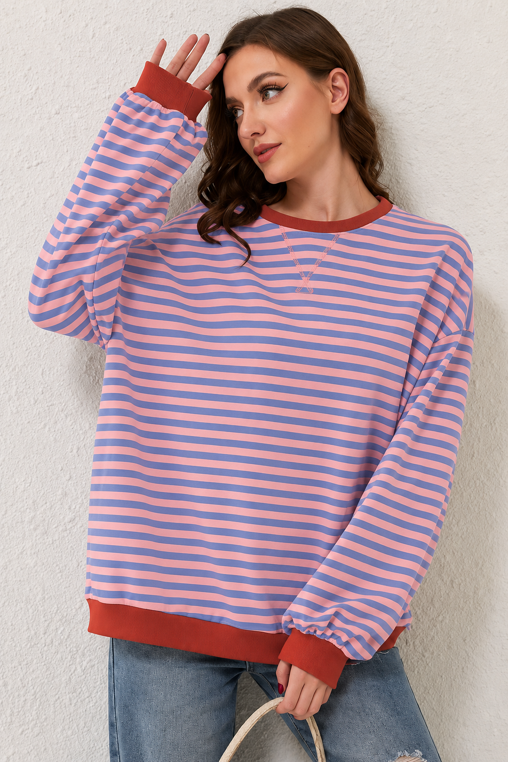 Lina – Gestreiftes Oversize Sweatshirt Damen