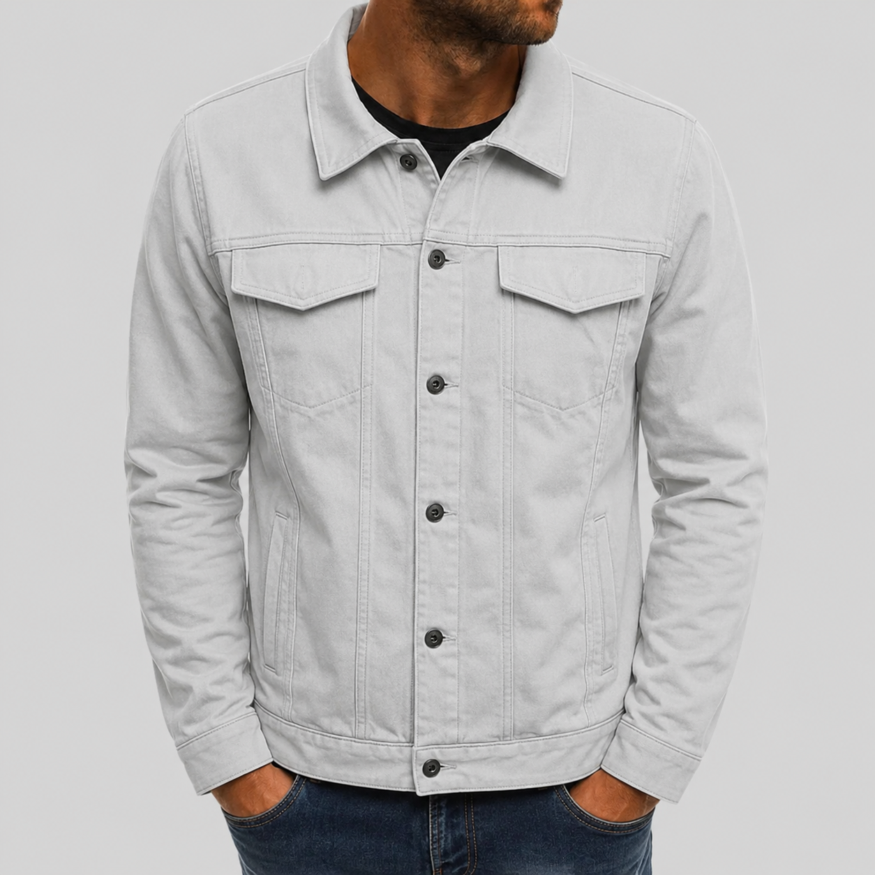 Leon – Klassische Herren Freizeitjacke im Denim-Stil