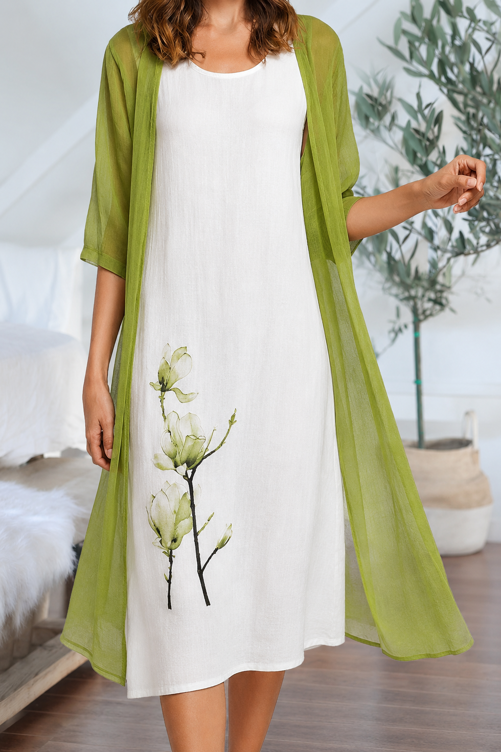 Stella – Blumenmuster-Kleid im eleganten Zweiteiler