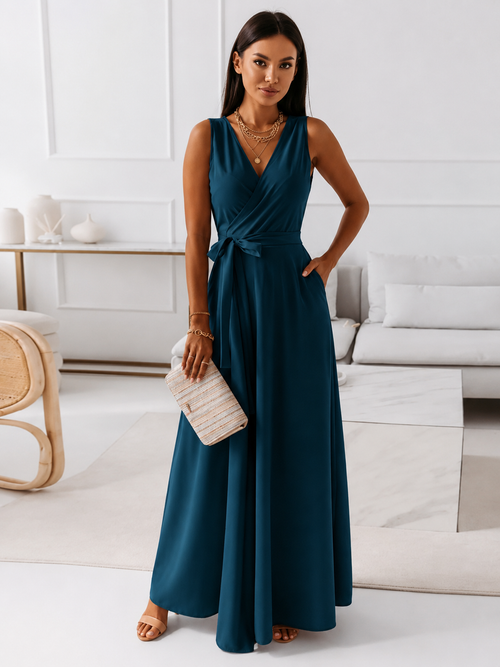 Elegantes Wickel-Maxikleid – Bild 1