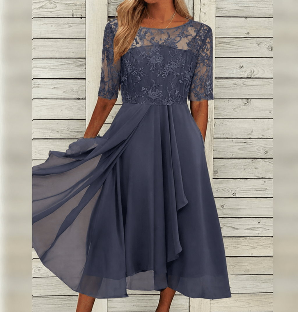 Sophie – Feminines Midikleid mit zarter Spitze