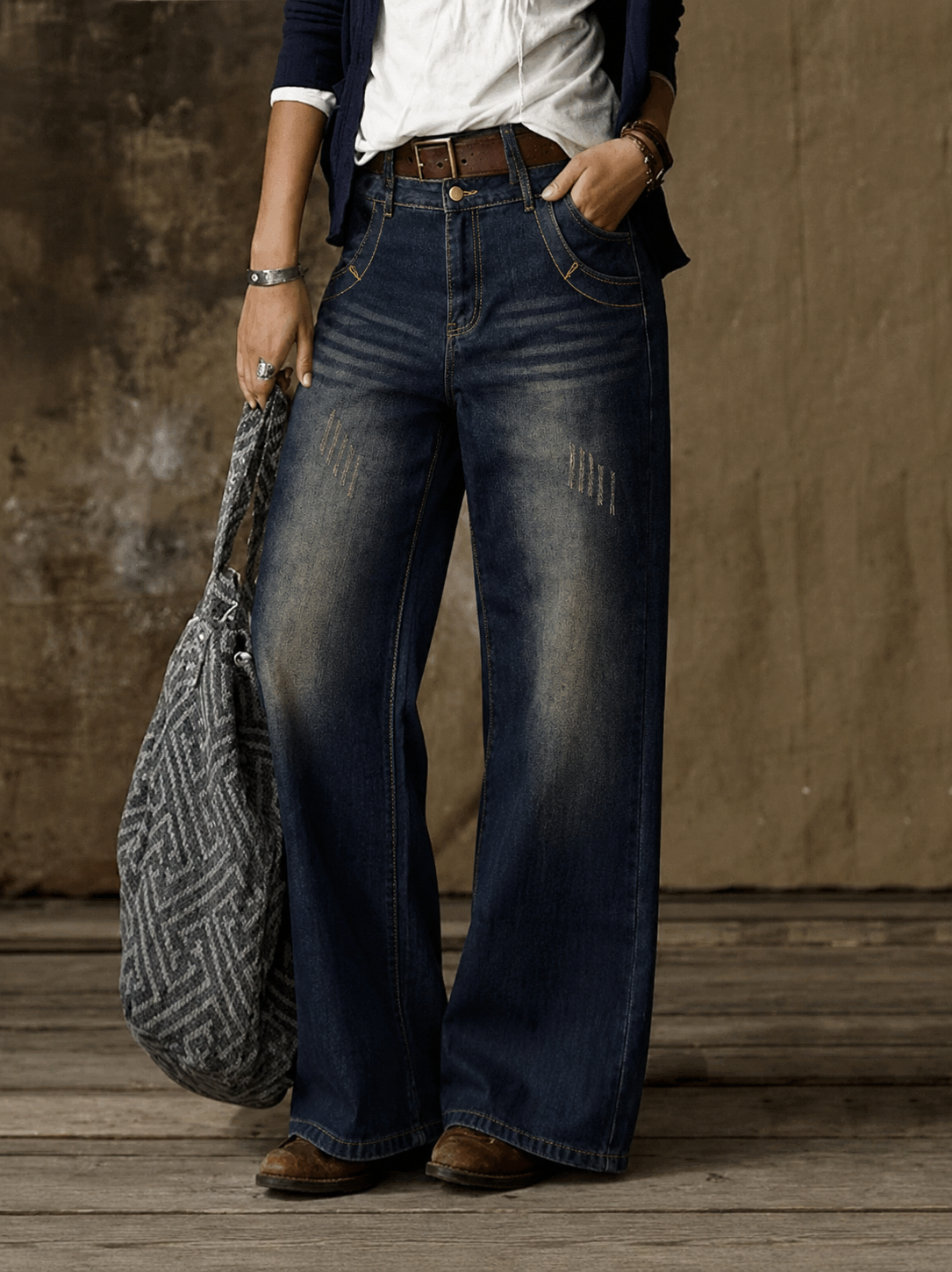 Camila – Weit geschnittene Damenjeans mit hoher Taille