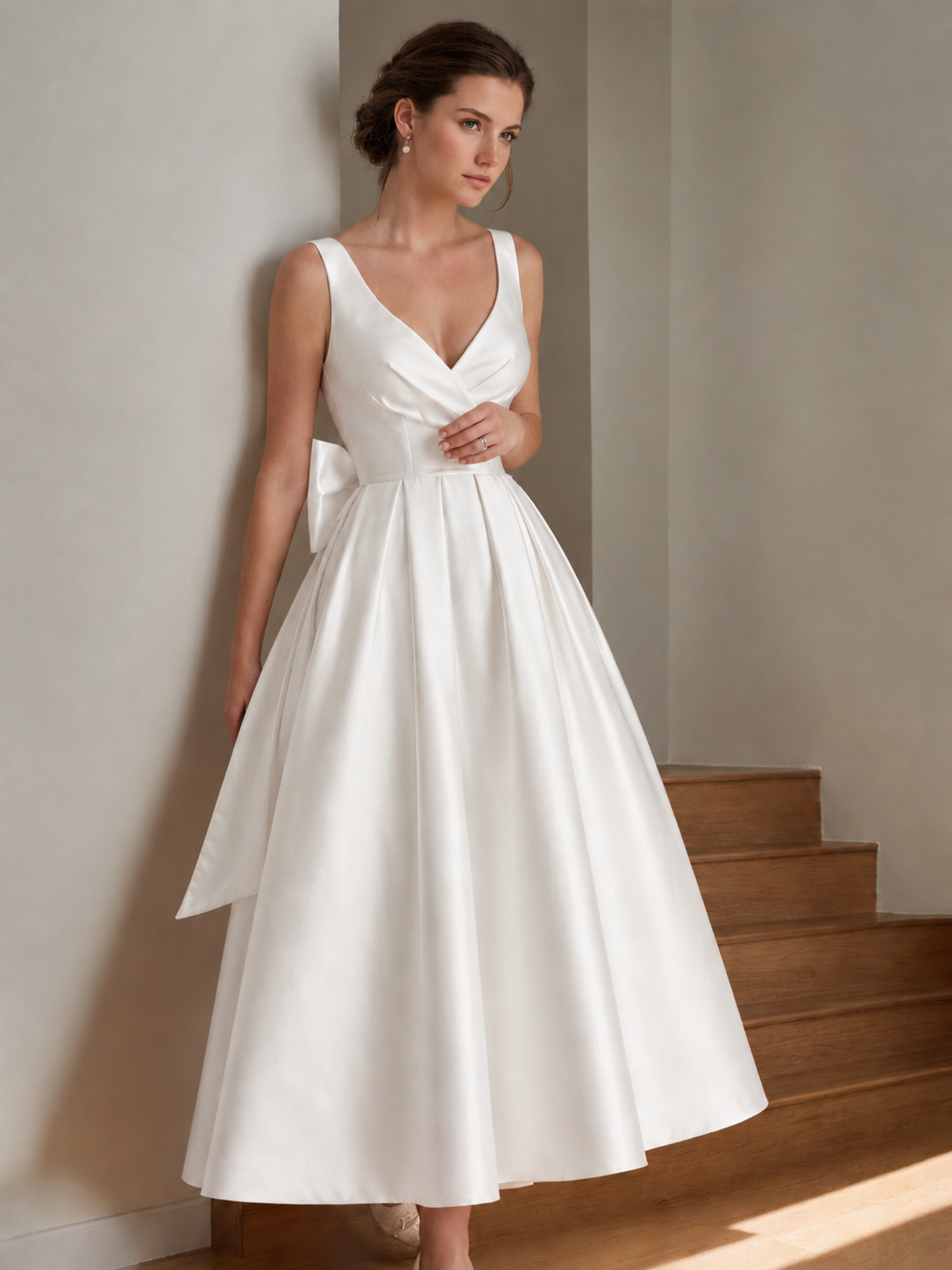 Amara – Damen Off-Shoulder Midikleid mit schwingendem Rock