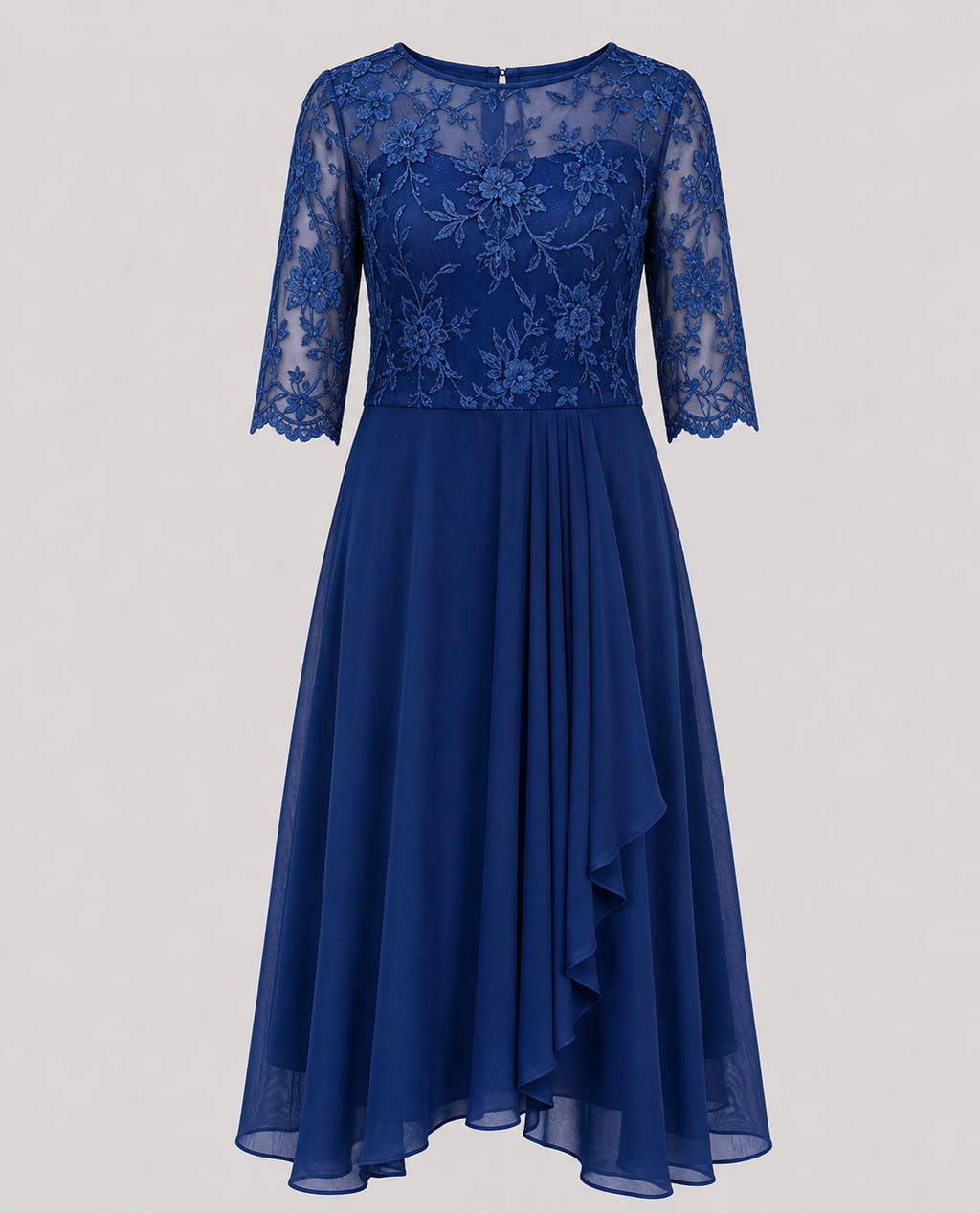Elena – Damen Midikleid mit Spitzenoberteil und ausgestelltem Rock