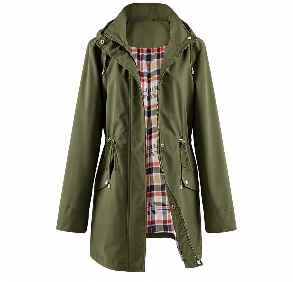 Trenchcoat Damen mit Kapuze und taillierbarem Schnitt | A&B - 13 - Annoboutique