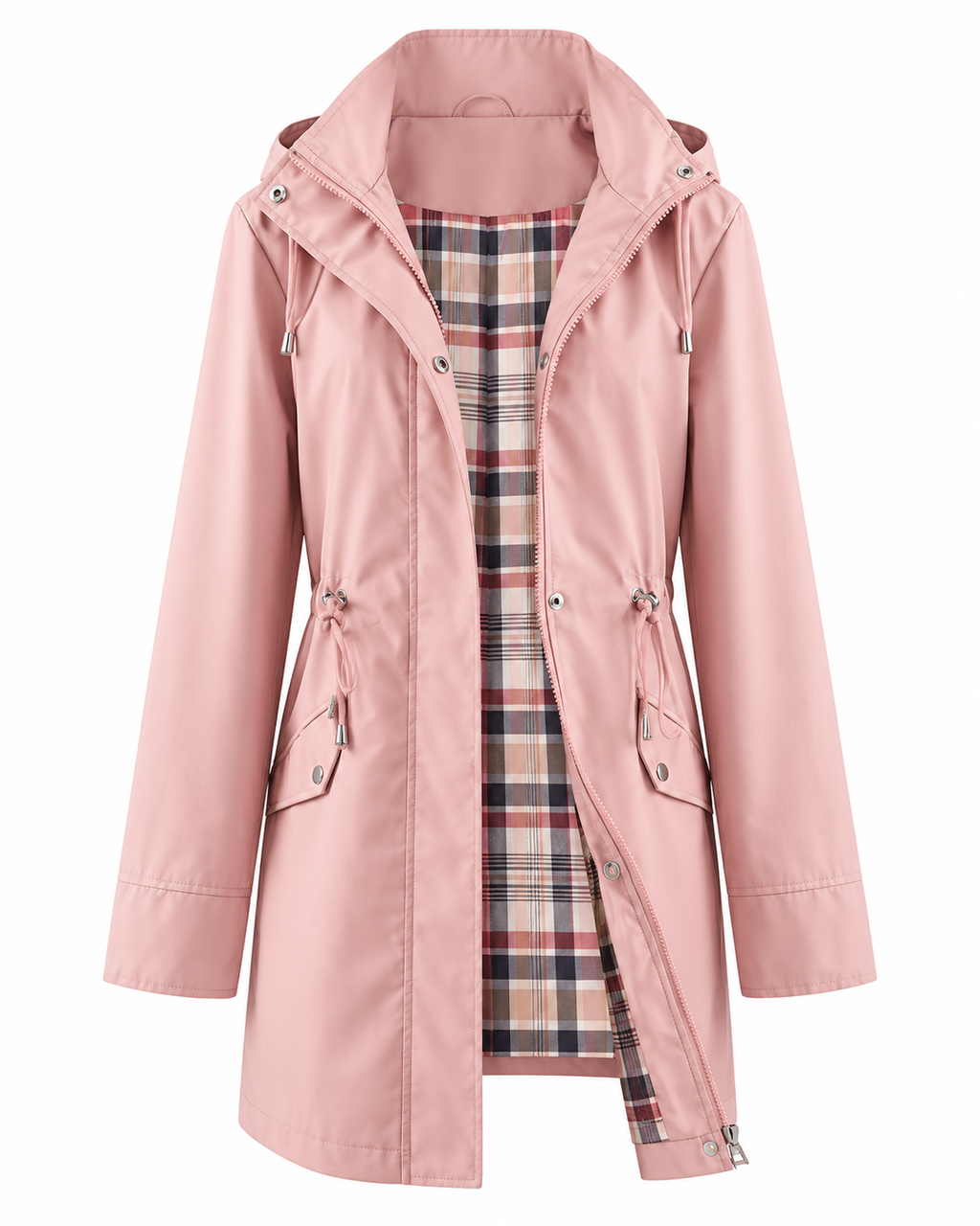 Trenchcoat Damen mit Kapuze und taillierbarem Schnitt | A&B - 14 - Annoboutique
