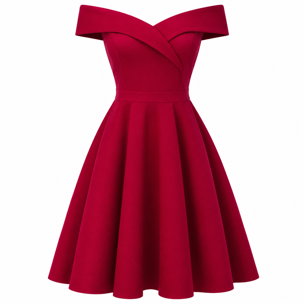 Abendkleid Damen schulterfrei A-Linie mit taillierter Silhouette - 3 - Annoboutique