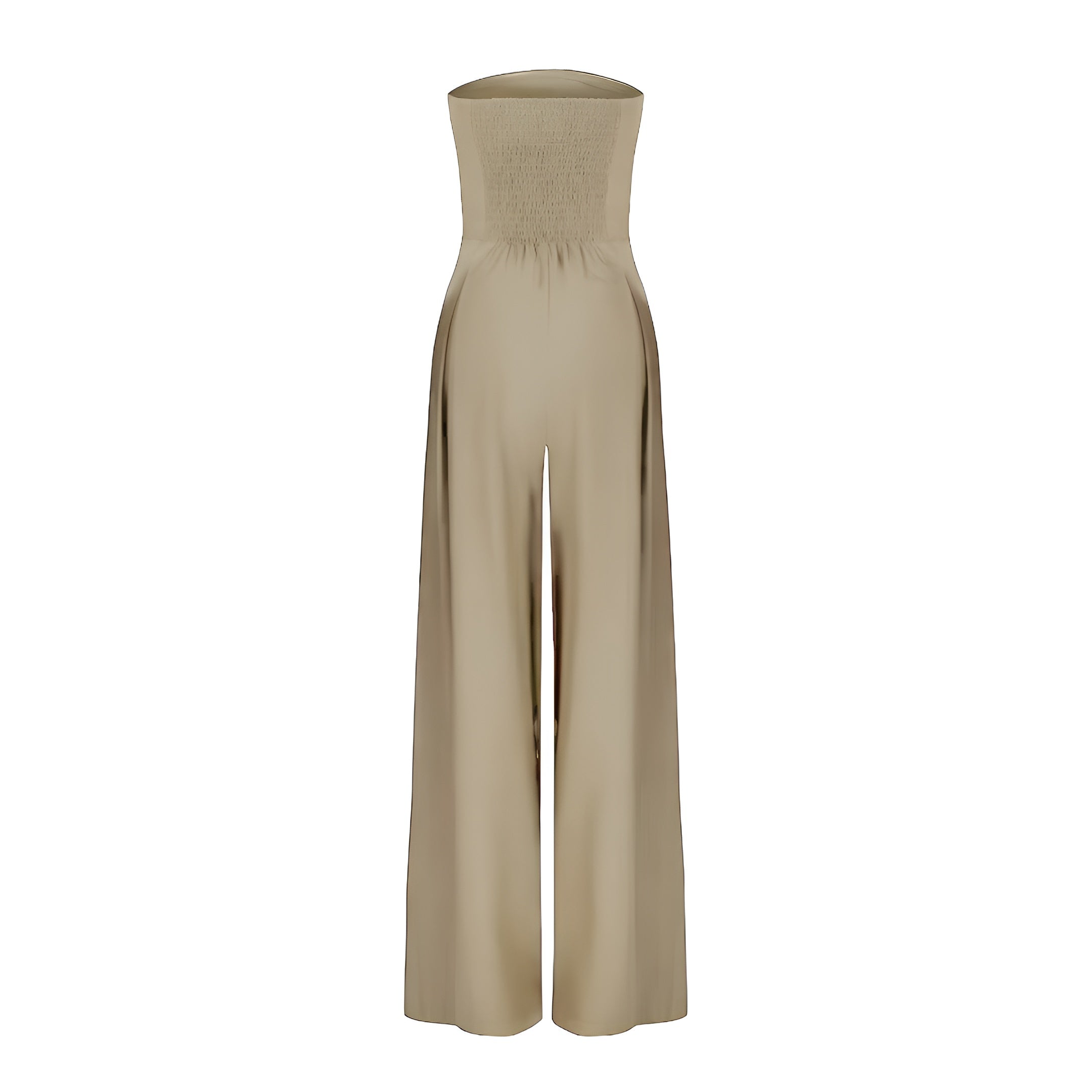 Eleganter Jumpsuit ohne Träger für Damen mit weitem Bein und praktischen Taschen - J&B - 4 - Annoboutique