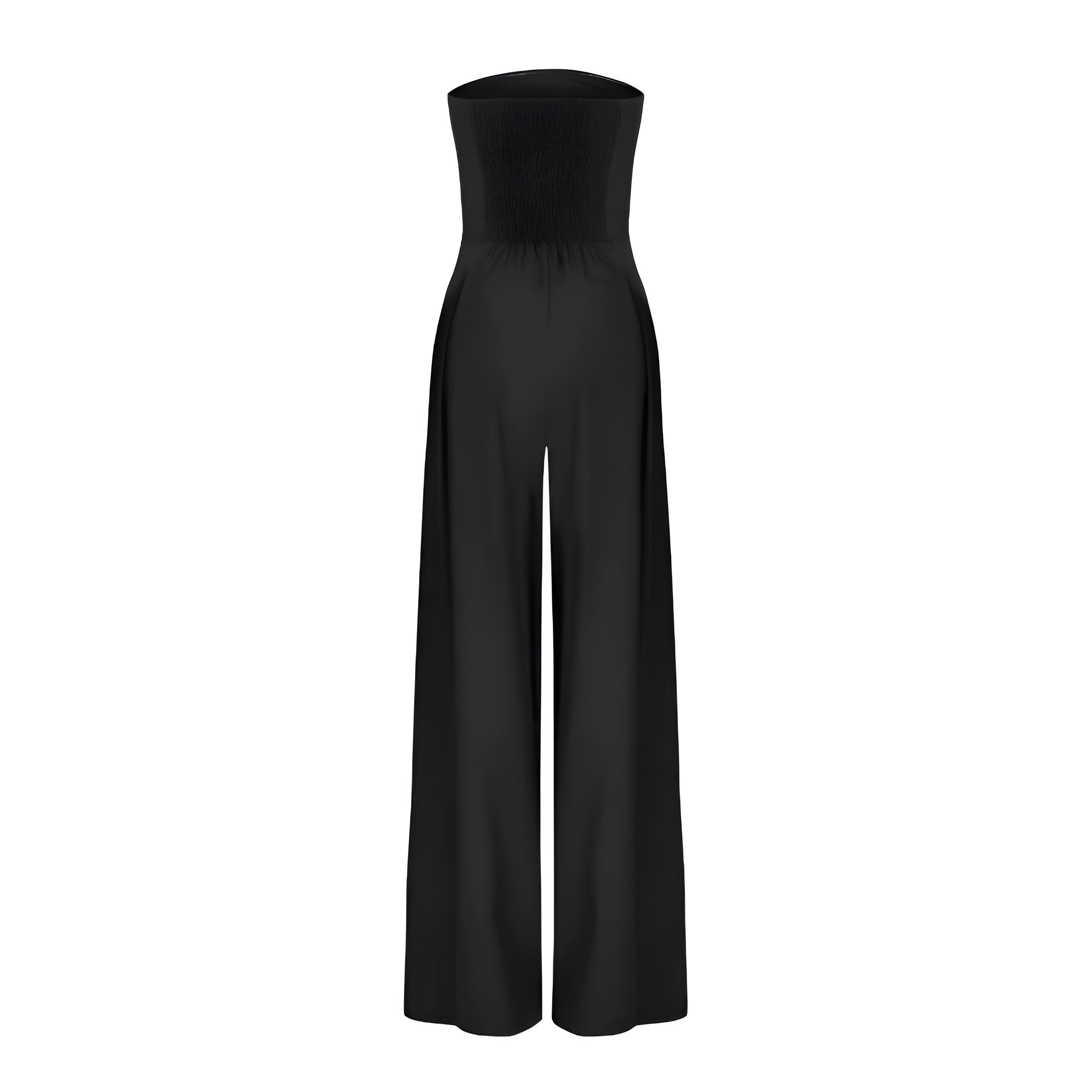 Eleganter Jumpsuit ohne Träger für Damen mit weitem Bein und praktischen Taschen - J&B - 6 - Annoboutique