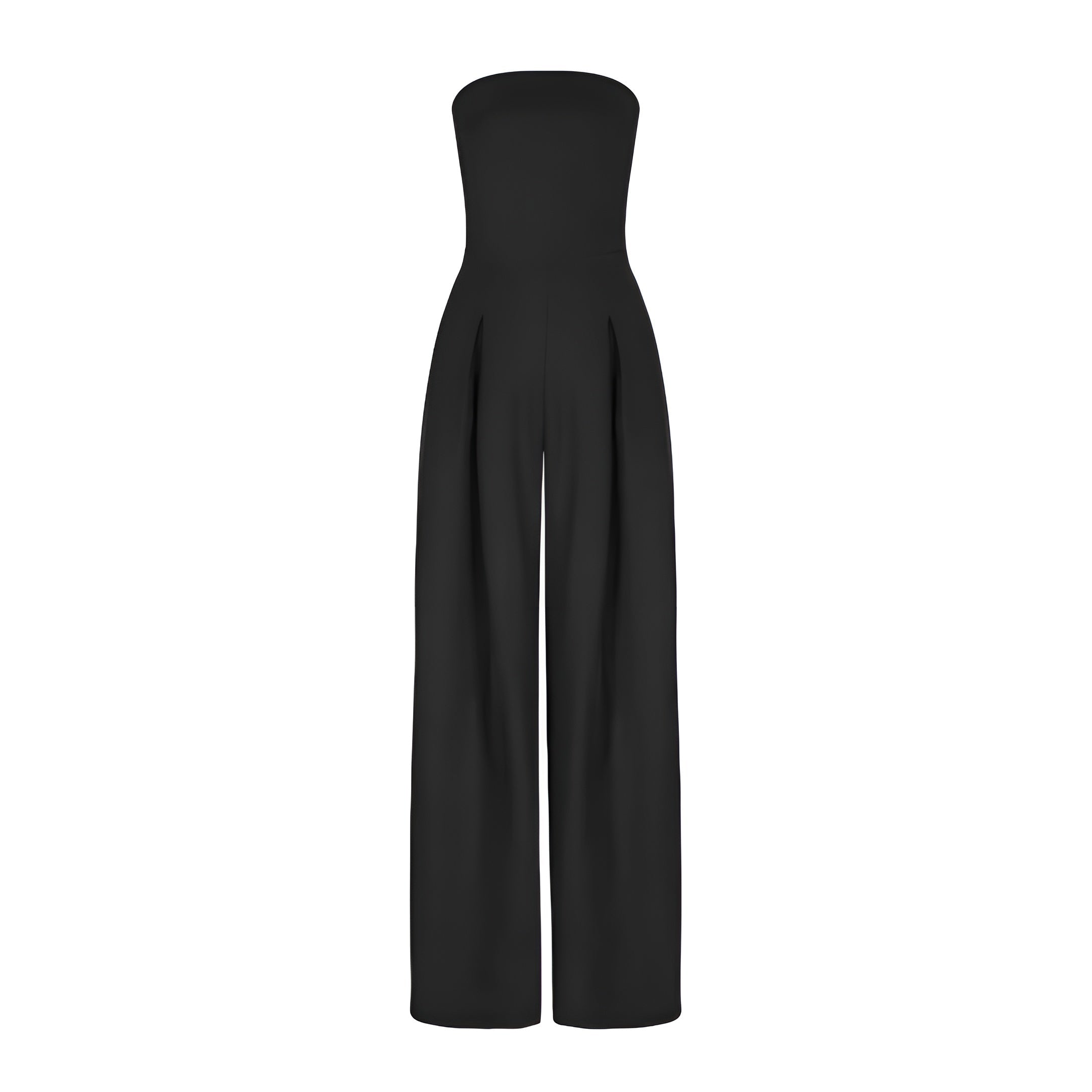 Eleganter Jumpsuit ohne Träger für Damen mit weitem Bein und praktischen Taschen - J&B - 7 - Annoboutique