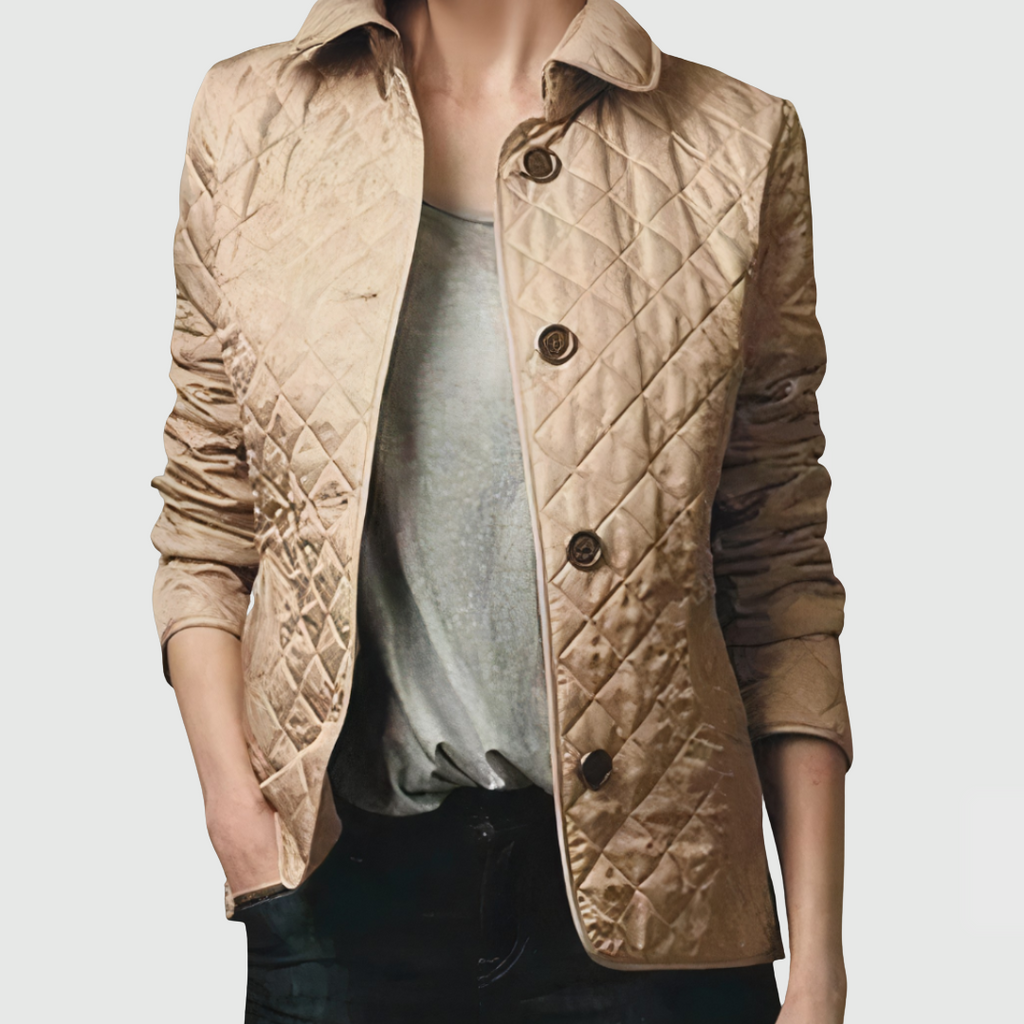 Lidia – Gestepfte Damen Übergangsjacke mit Taillenriegel