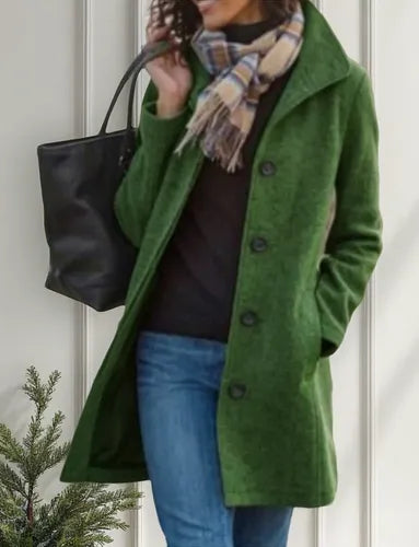 Sofia - Damen Wintermantel braun Woll mantel elegant casual