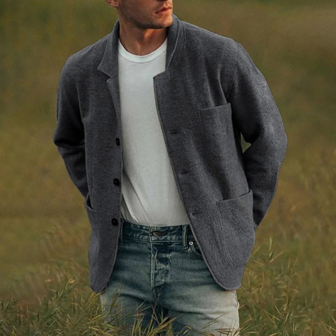 Henrik – Herren Wolljacke mit Stehkragen