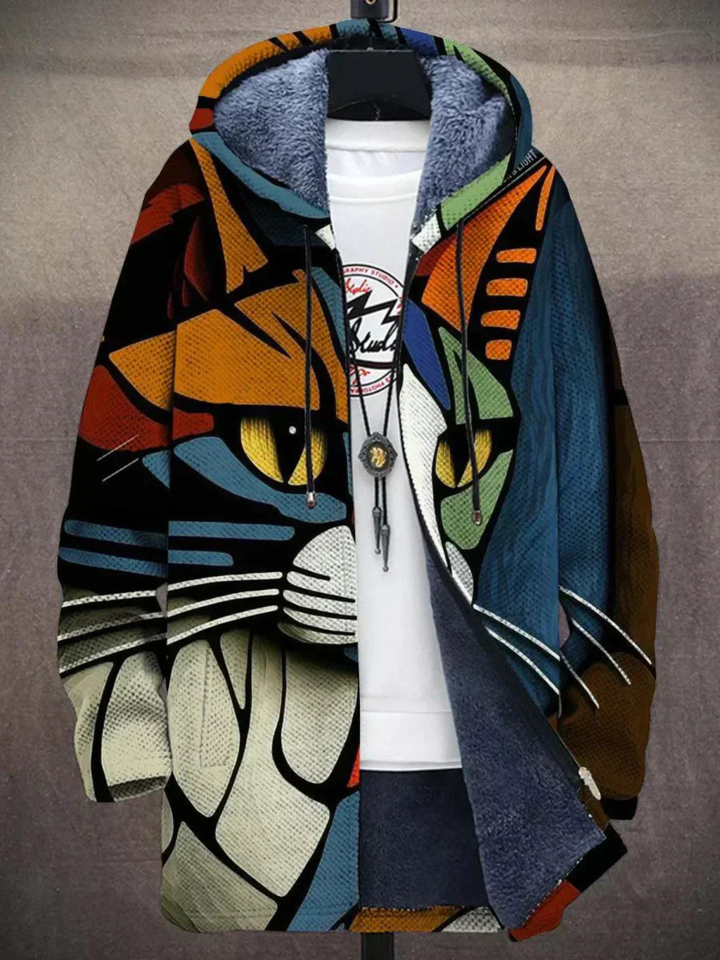 Filip – Herren-Fleecejacke mit Modernem Boho-Muster