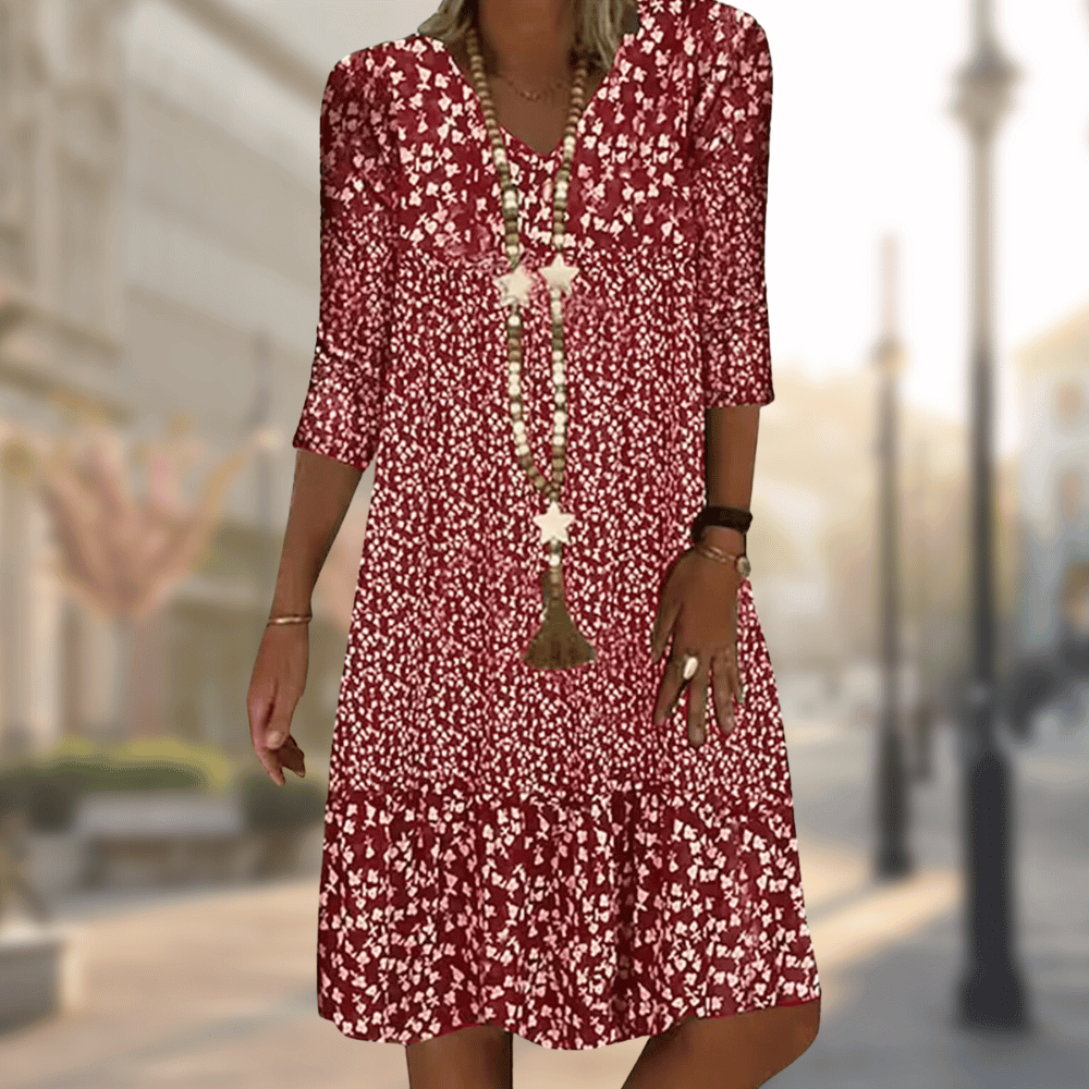 Emma – Damen Gemustertes Midikleid