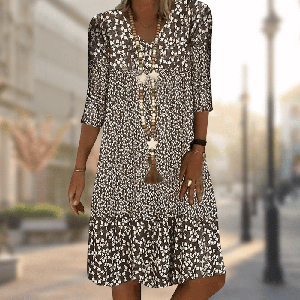 Emma – Damen Gemustertes Midikleid