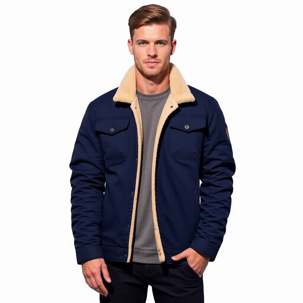 Jonas - Herren Winterjacke mit Teddykragen