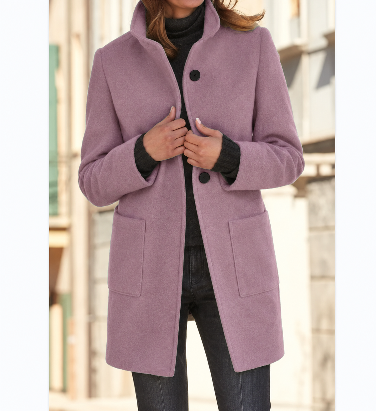 Damen Mantel mit klassischem Schnitt und praktischen Taschen