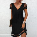 Samira - Damen Kleid elegant mit Spitzenärmeln