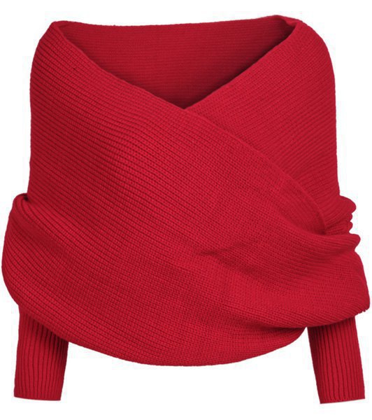 Elena – Damen Wickel-Strickpullover Mit Überkreuztem Ausschnitt