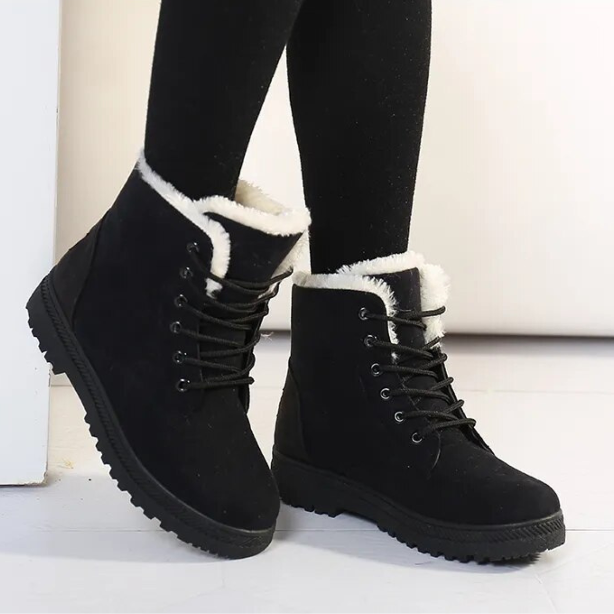 Laura – Gefütterte Winter-Schnürboots mit Profilsohle für Damen