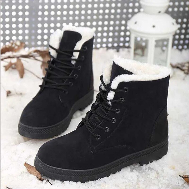 Laura – Gefütterte Winter-Schnürboots mit Profilsohle für Damen