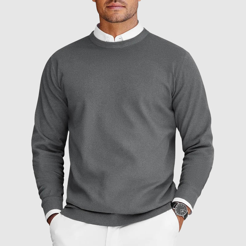 James – Klassischer Herren Feinstrickpullover mit Rundhalsausschnitt