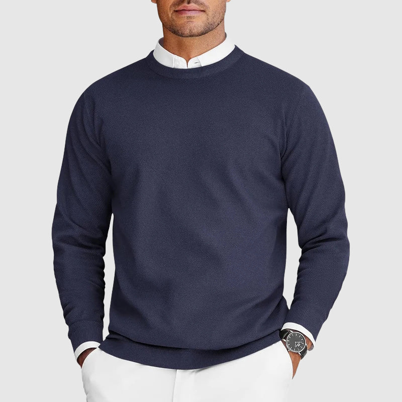 James – Klassischer Herren Feinstrickpullover mit Rundhalsausschnitt