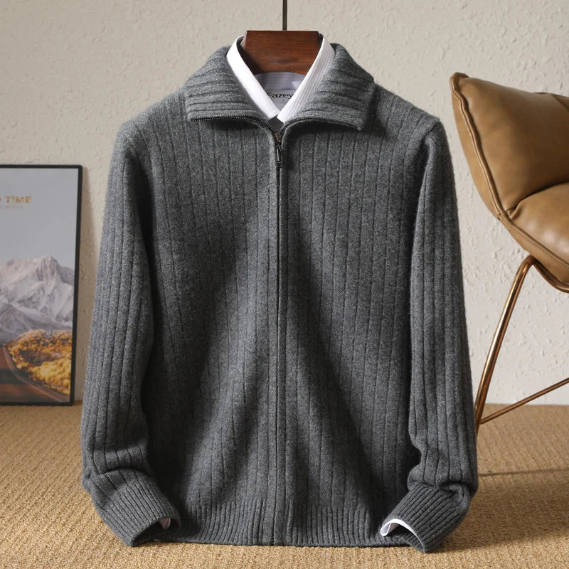 Oliver – Eleganter Strick-Zip-Pullover für Herren im modernen Winter-Look