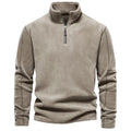 Matteo – Herren Fleece-Pullover mit Stehkragen und halbem Reißverschluss