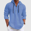 Lucas – Lässiges strukturiertes Herren Hoodie-Shirt mit Knopfleiste
