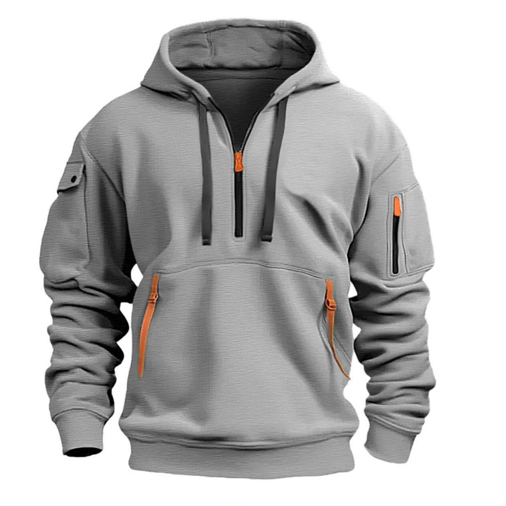 Modischer Herren Hoodie mit praktischen Taschen und Kapuze - J&B - 2 - Annoboutique