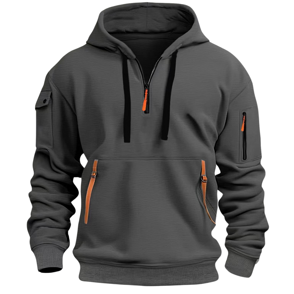 Modischer Herren Hoodie mit praktischen Taschen und Kapuze - J&B - 5 - Annoboutique