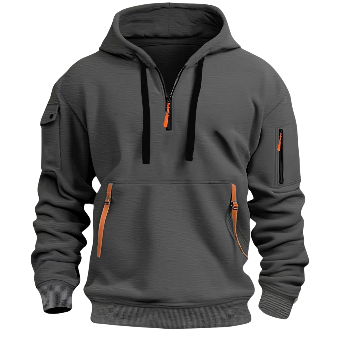 Modischer Herren Hoodie mit praktischen Taschen und Kapuze - J&B - 5 - Annoboutique