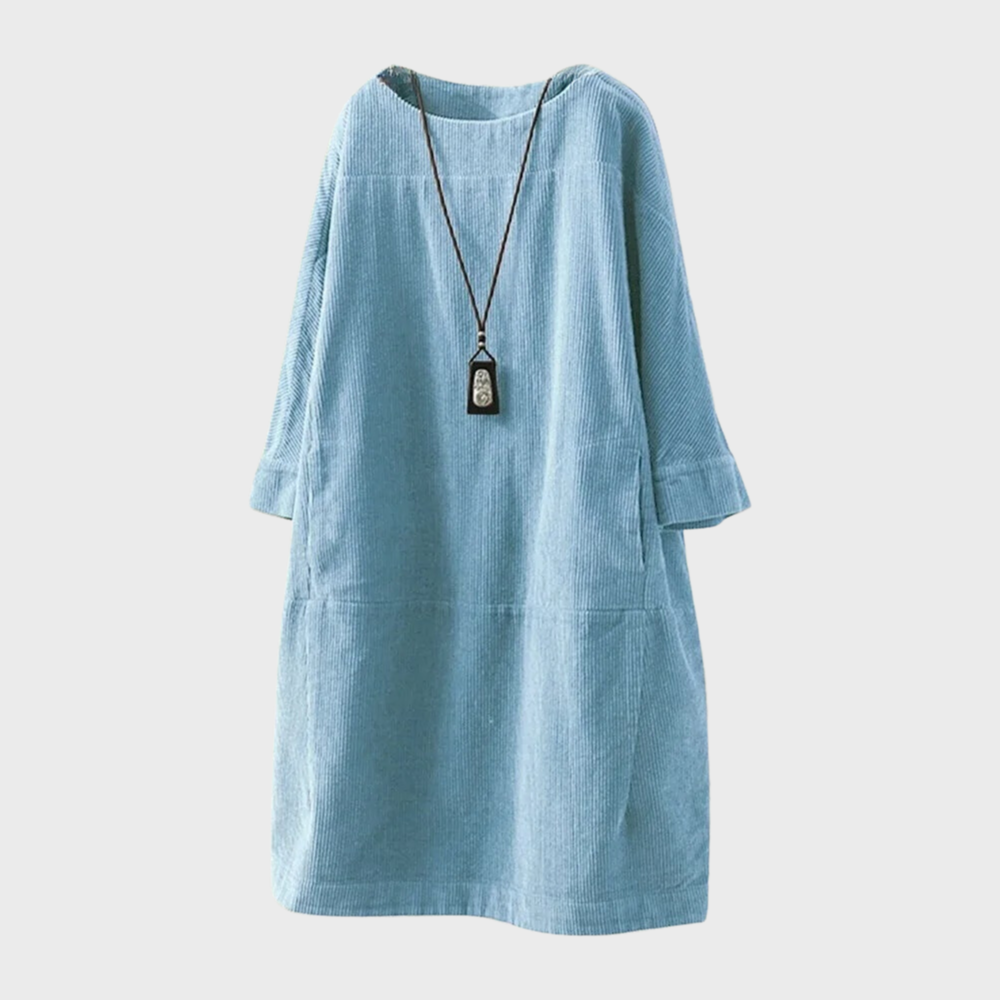 Nora – Damen Cordkleid mit Ärmeln