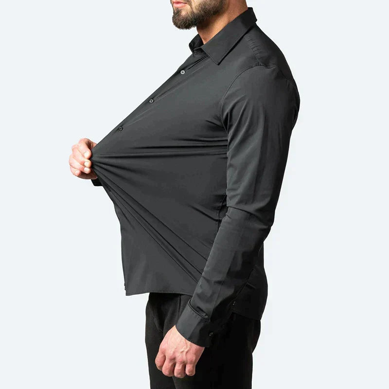 Herren Hemd Slim Fit mit elastischem Schnitt und komfortabler Passform - 2 - Annoboutique