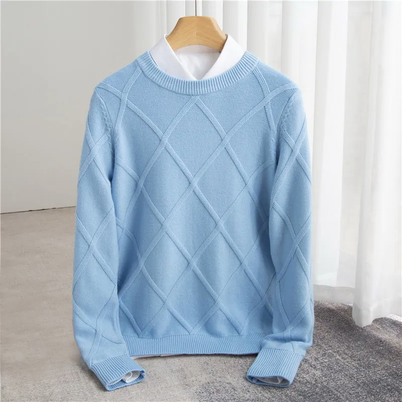 Andrés – Klassischer strukturierter Herren Cashmere Pullover