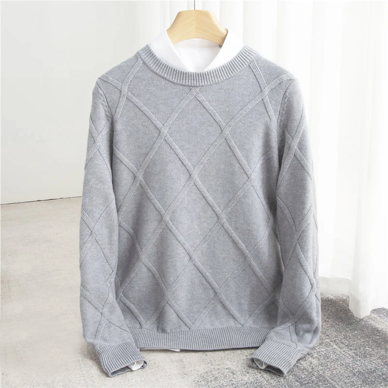 Andrés – Klassischer strukturierter Herren Cashmere Pullover