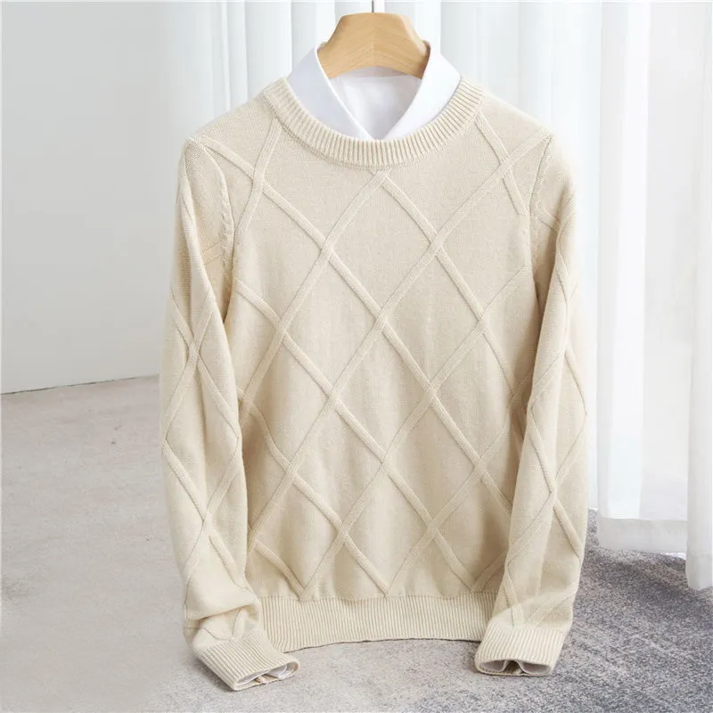 Andrés – Klassischer strukturierter Herren Cashmere Pullover