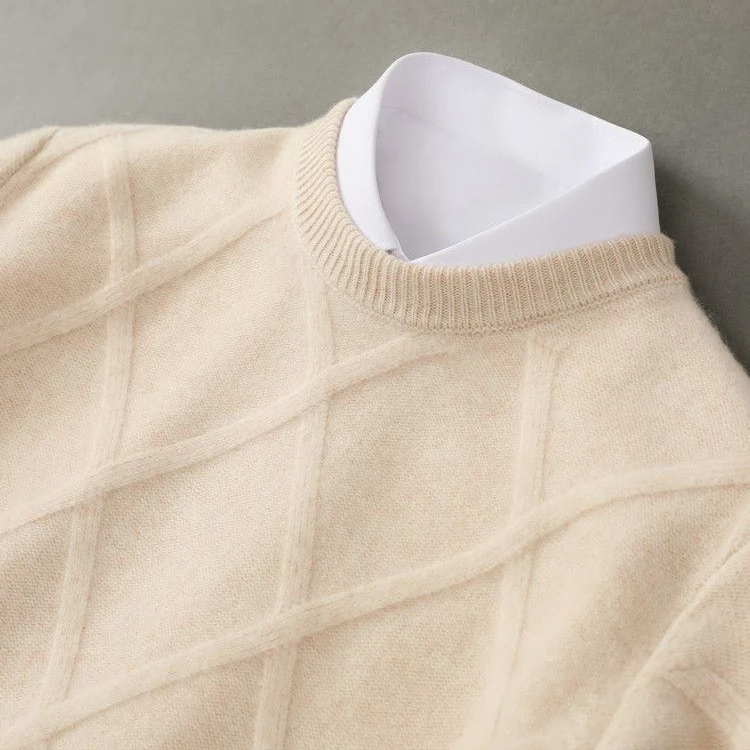 Andrés – Klassischer strukturierter Herren Cashmere Pullover