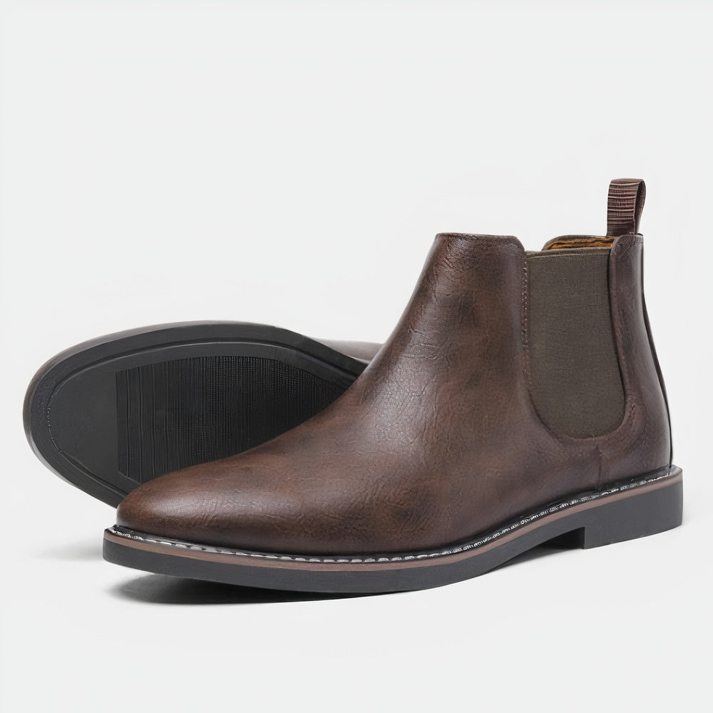 Braune Chelsea Boots für Herren mit flexiblen Einsätzen - J&B - 3 - Annoboutique