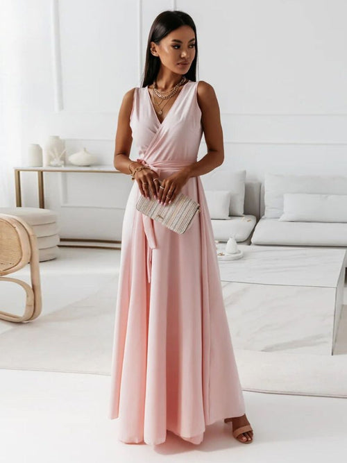 Fließendes Wickelkleid mit Maxirock – Bild 1